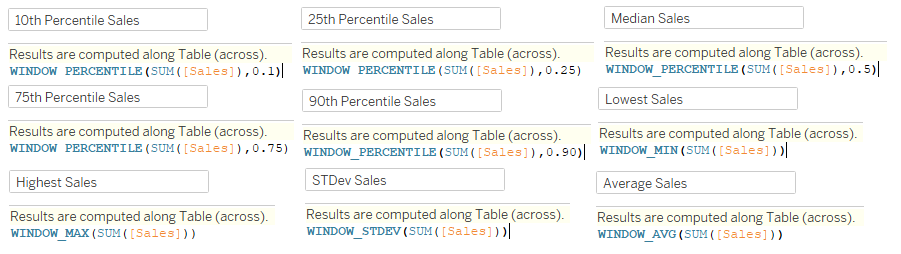 Table of Tableau variables with definitions