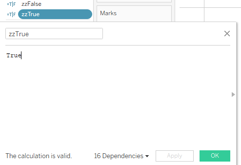 Naming fields as true and false