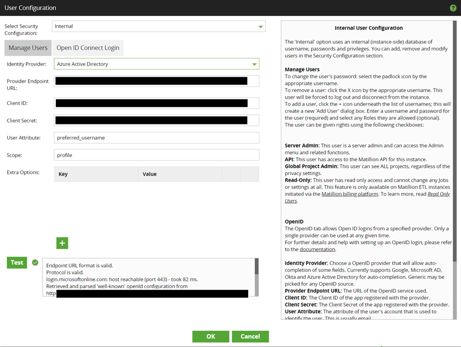 Matillion ETL User Configuration