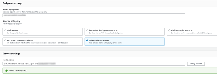 Endpoint Settings in AWS VPC