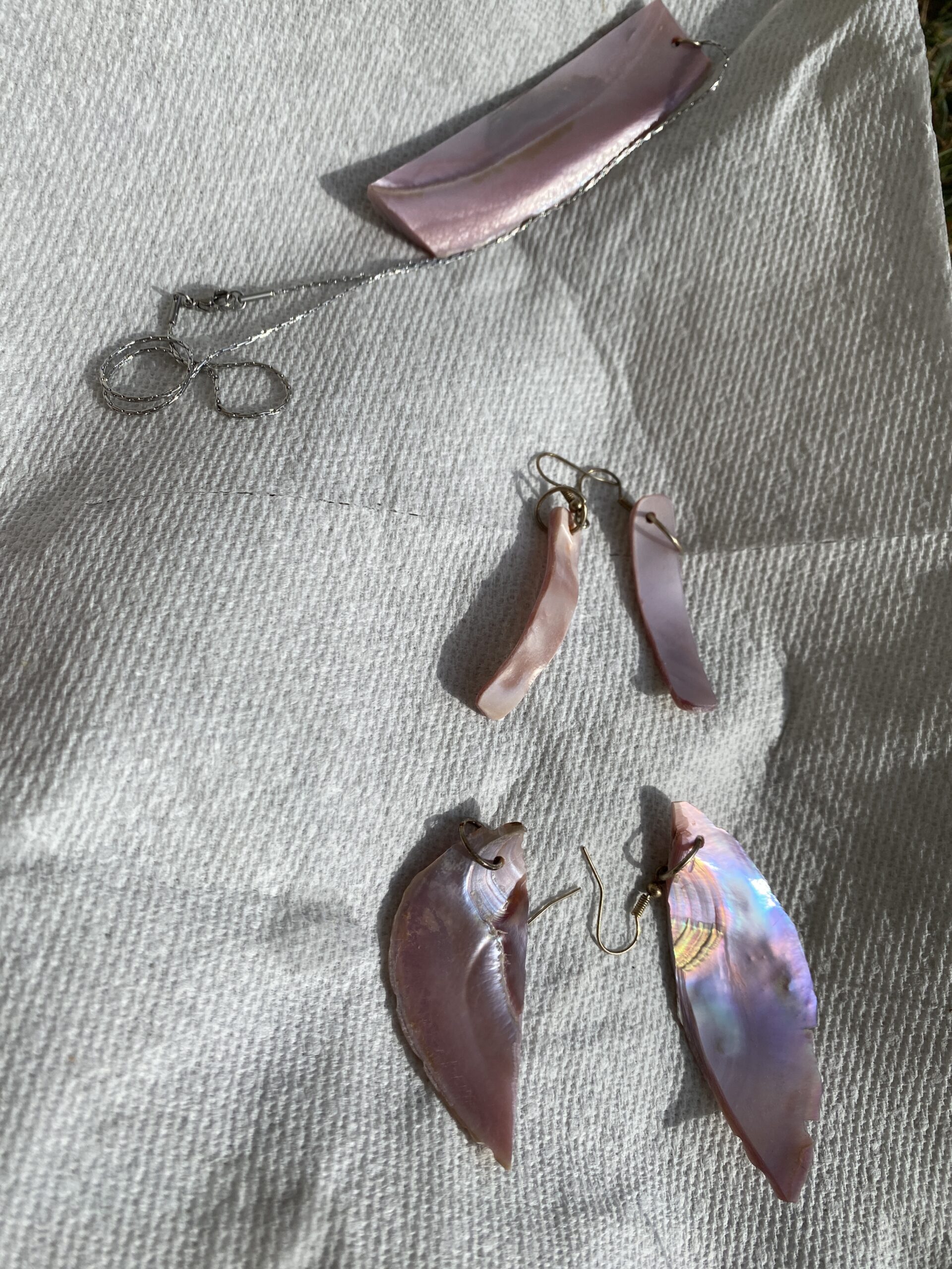 Homemade shell jewelry