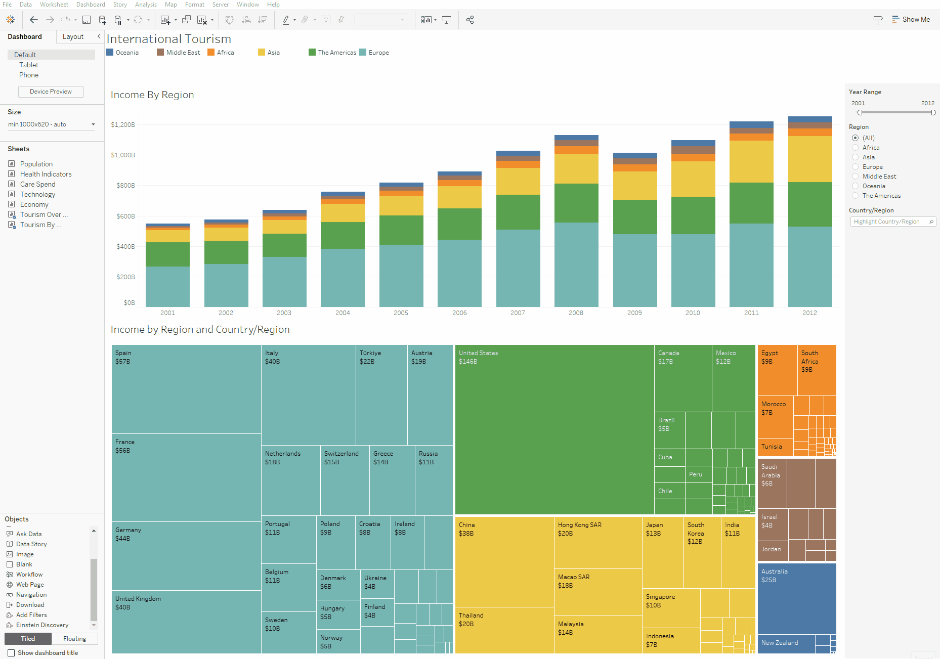 gif showing Tableau URL actions