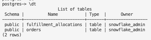 Manually Create Postgres Tables