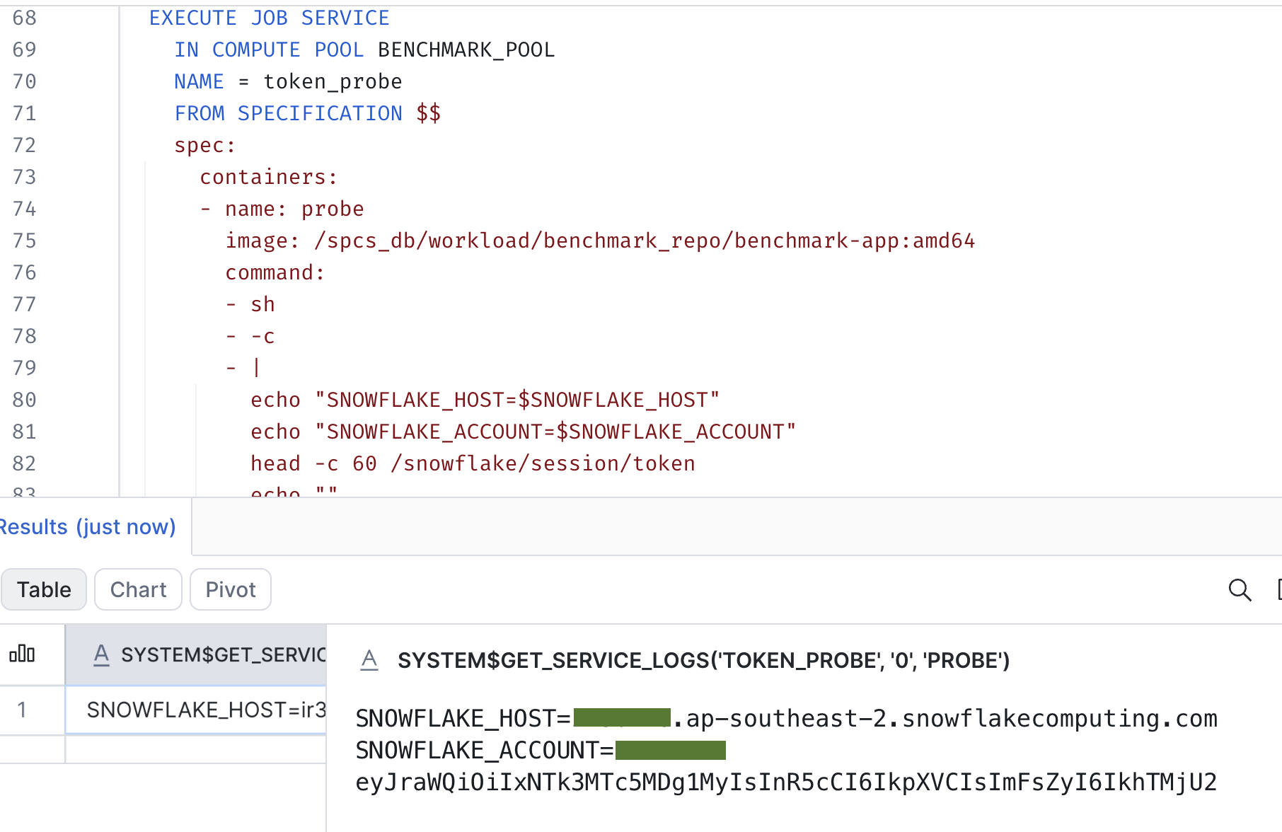 Inspect logs token