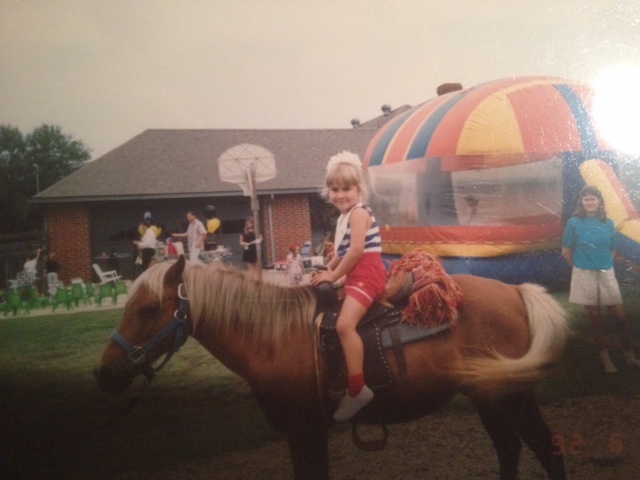 Riding a horse