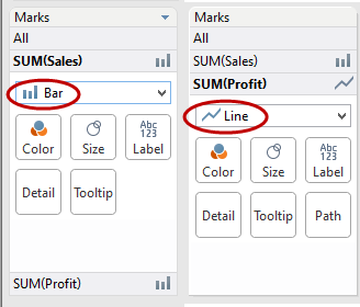 Choosing different mark types