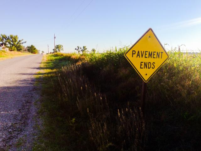 Pavement ends