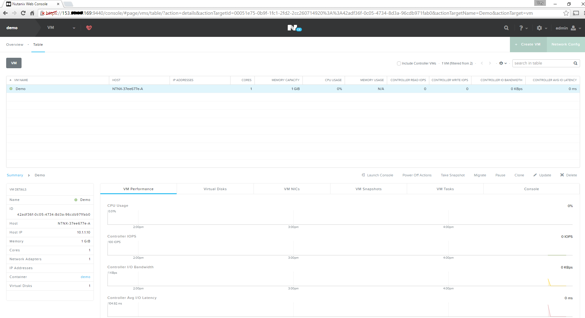 Nutanix: VM options