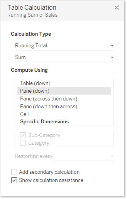 Table Calculations in Tableau