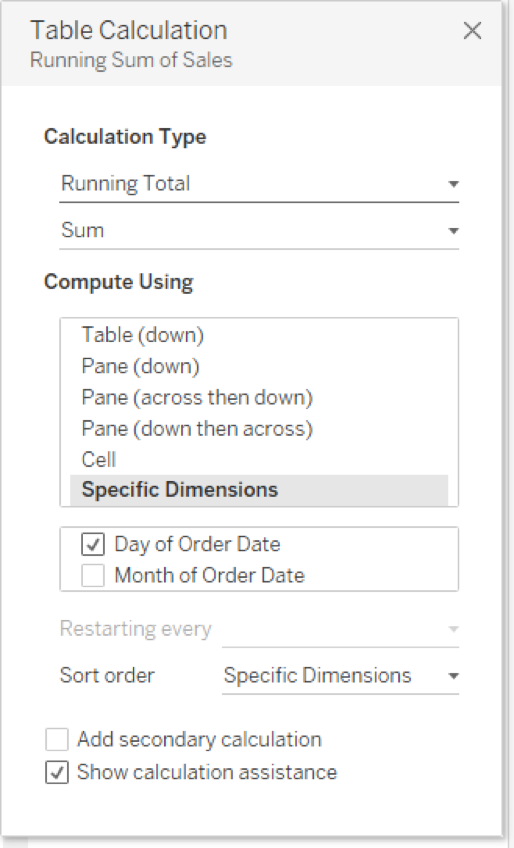 Tableau Table calculations custom sorts