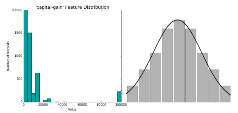 capital-gain feature distribution