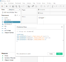 Creating two clocks in Tableau