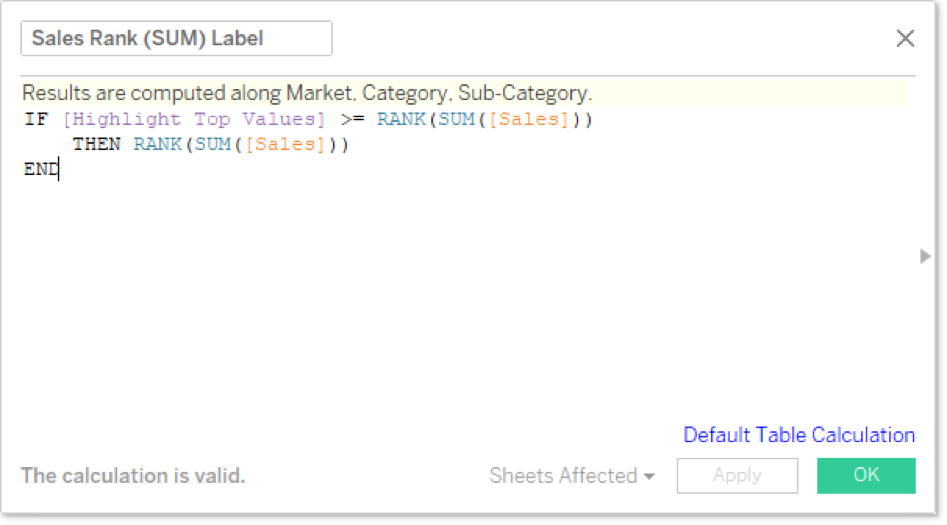 Questions from Tableau Training Top N