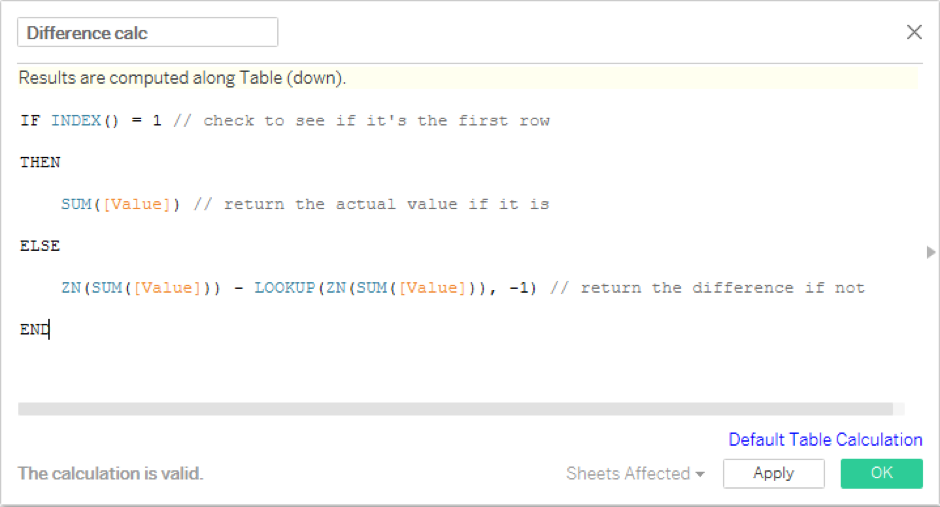 Quick Table Calculations in Tableau