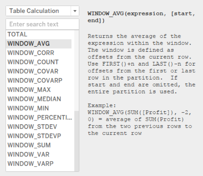 Window Functions and Table Calculations in Tableau