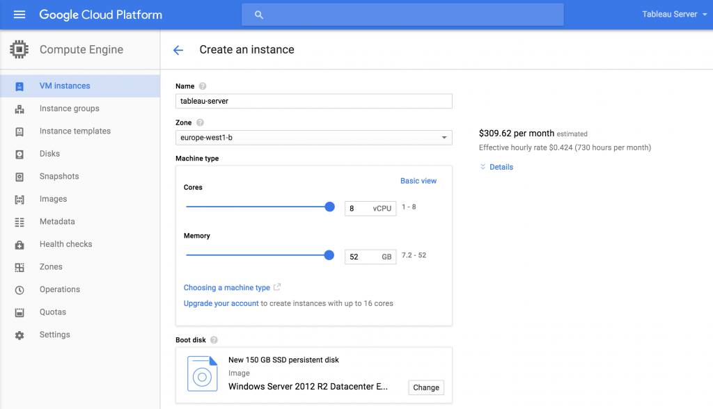 Configuring a local machine on Google Compute Engine