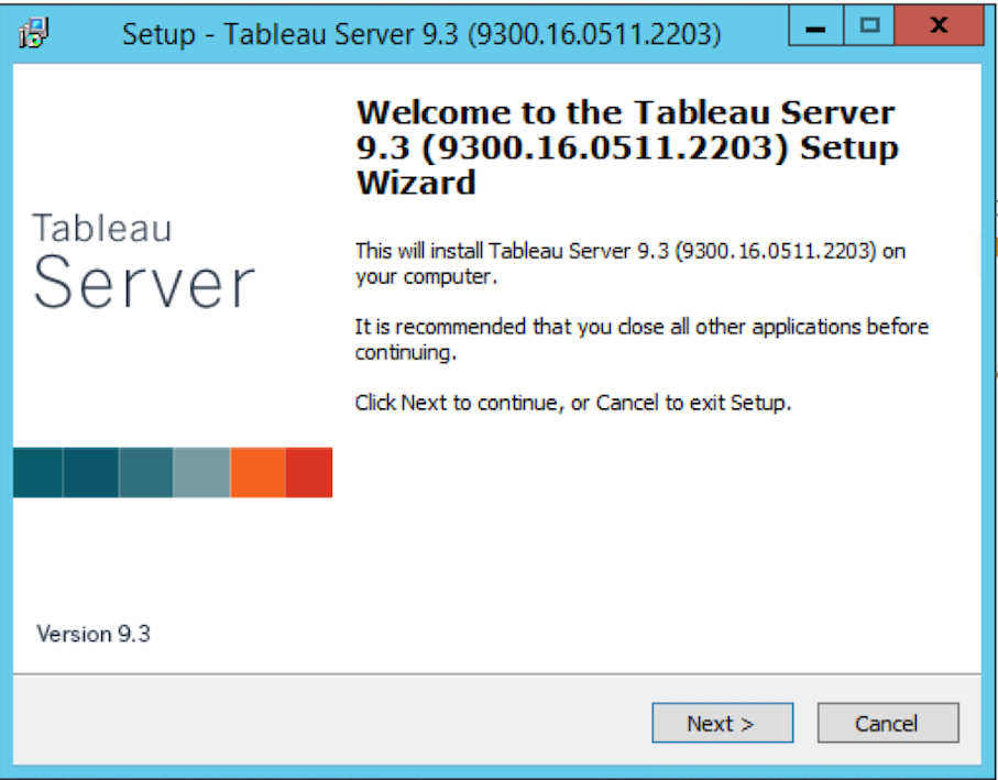 Installing Tableau Server