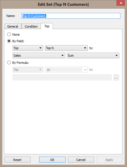 Edit Set [Top N Customers]