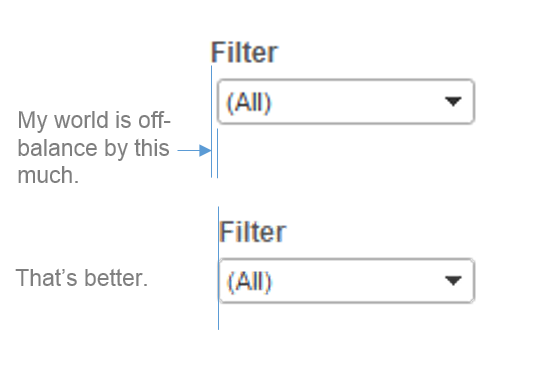 Alignment with input areas