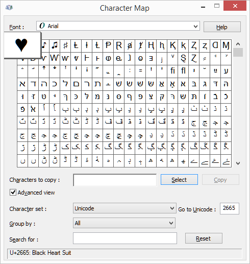 Character Map