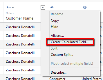 Tableau 9.2: Create calculated field