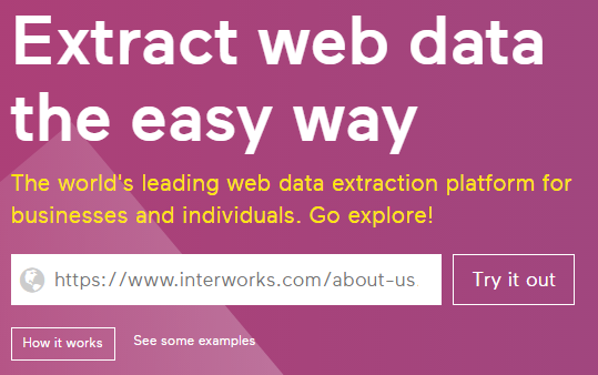 Import.io Extraction Page