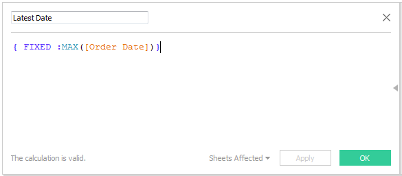 Latest Date Tableau calculation