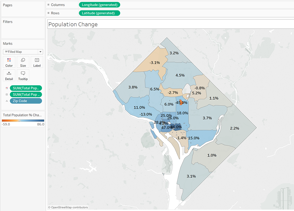 Tableau filled map