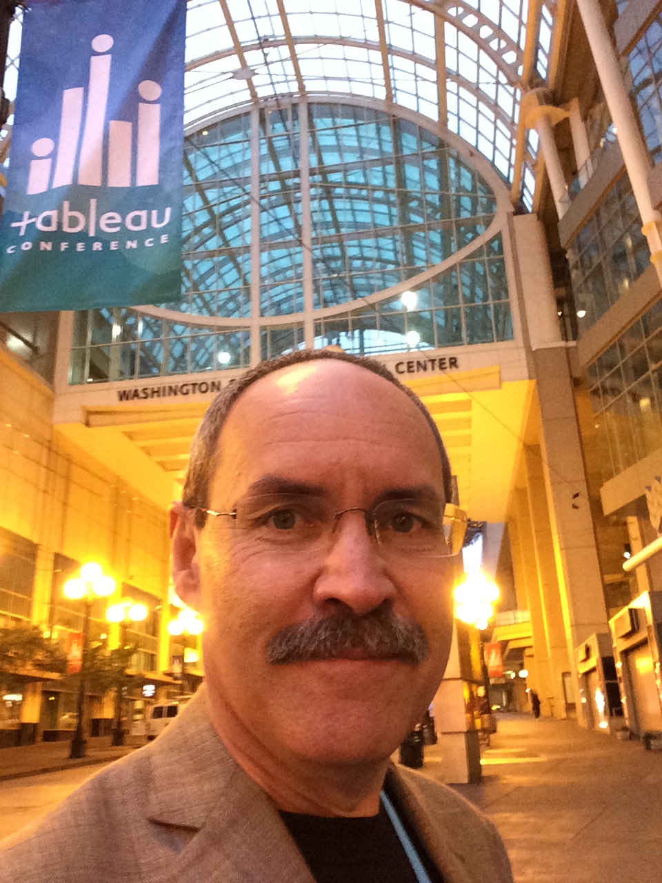 Your author in front of the Washington State Convention Center.
