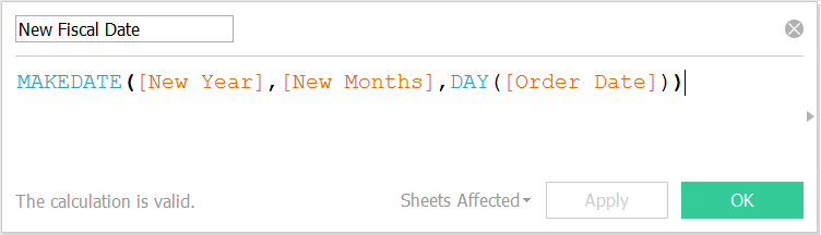 Dynamic Fiscal Calendars in Tableau: MAKEDATE Function
