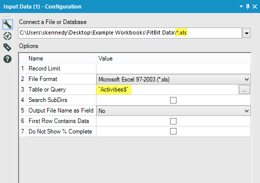 Input Data Alteryx