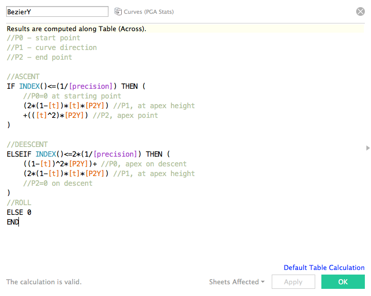 Tableau Bezier Y formula