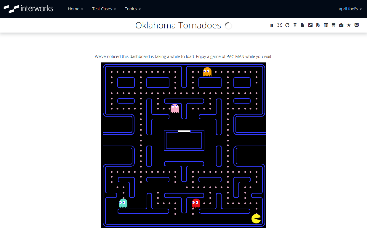 Portal for Tableau PAC-MAN Screen