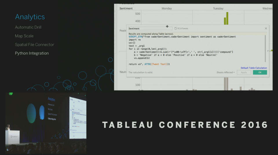 Tableau Conference 2016 - Devs on Stage - Python Integration