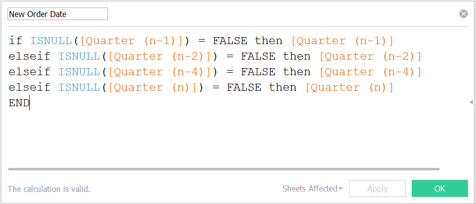 New Order Date calculation in Tableau