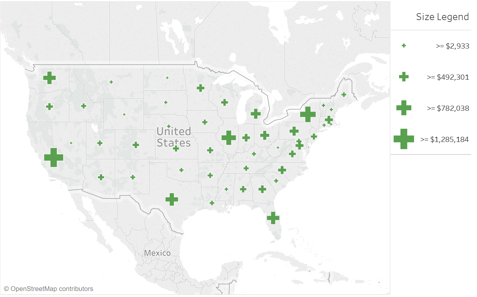 New Tableau map and legend