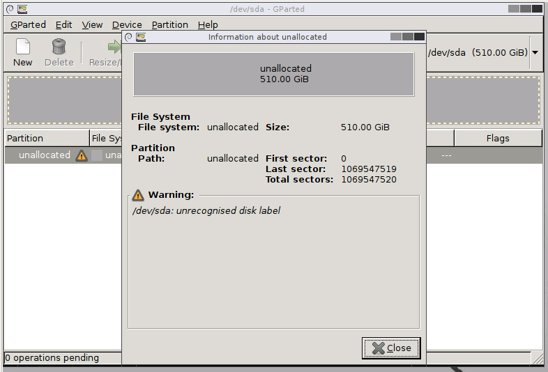 Partition table