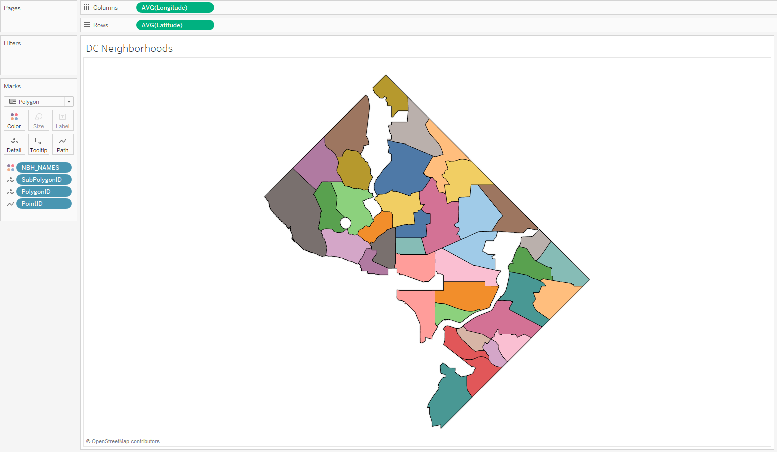 D.C. Neighborhoods Map - Tableau + Alteryx