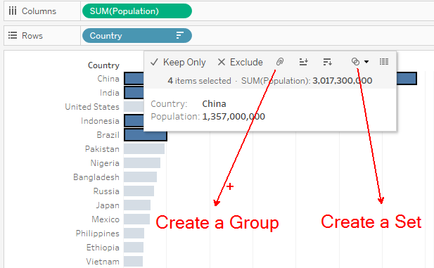 Sets vs. Groups in Tableau