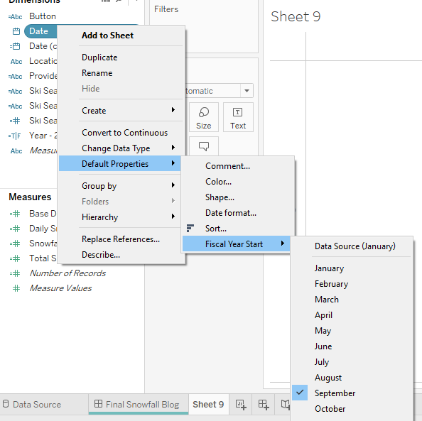 Set Fiscal Year Start in Tableau