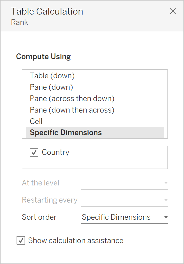 Compute Using Specific Dimensions