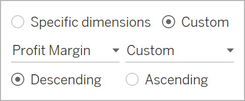 Sort Order - Custom - Descending