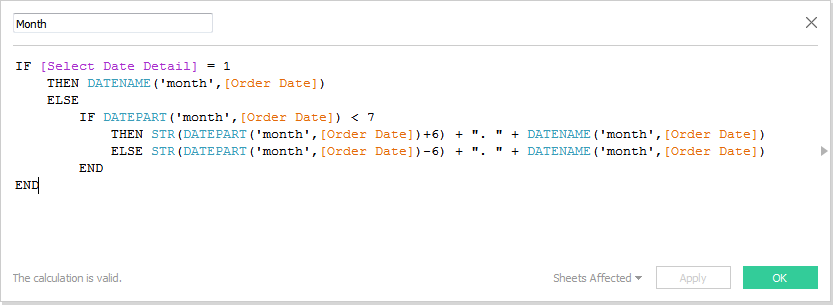 Month calculation