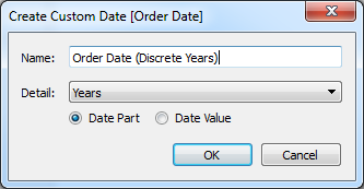 Order Date (Discrete Years)