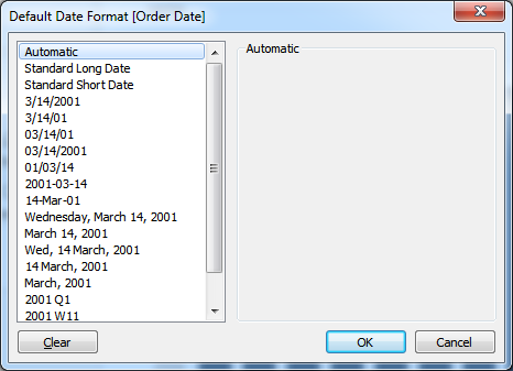 Default Date Format