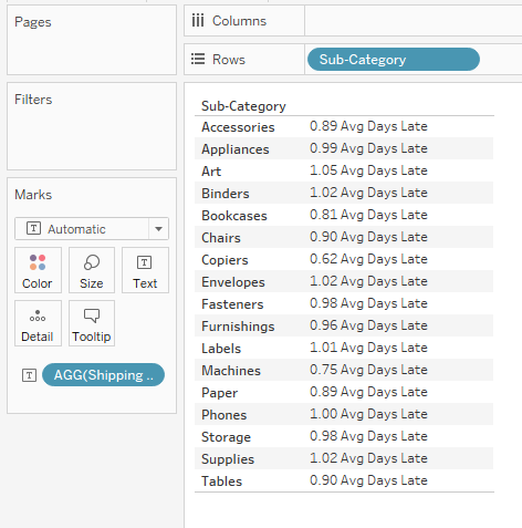 Calc in text table