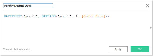 DATETRUNC () calc