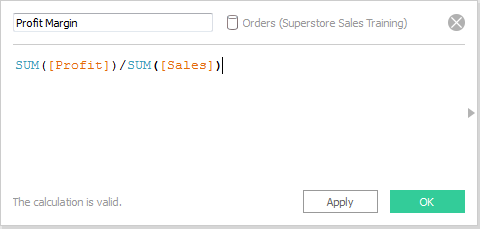 Profit Margin calculation