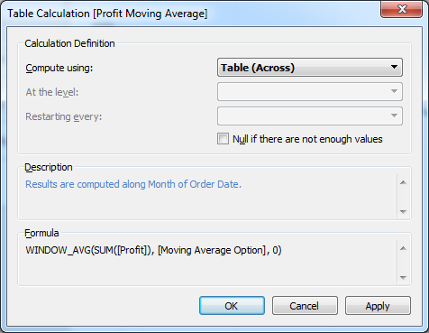 Tableau adjusting settings