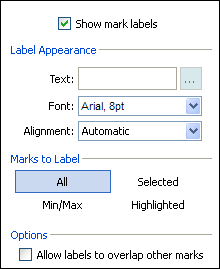 Labels option menu